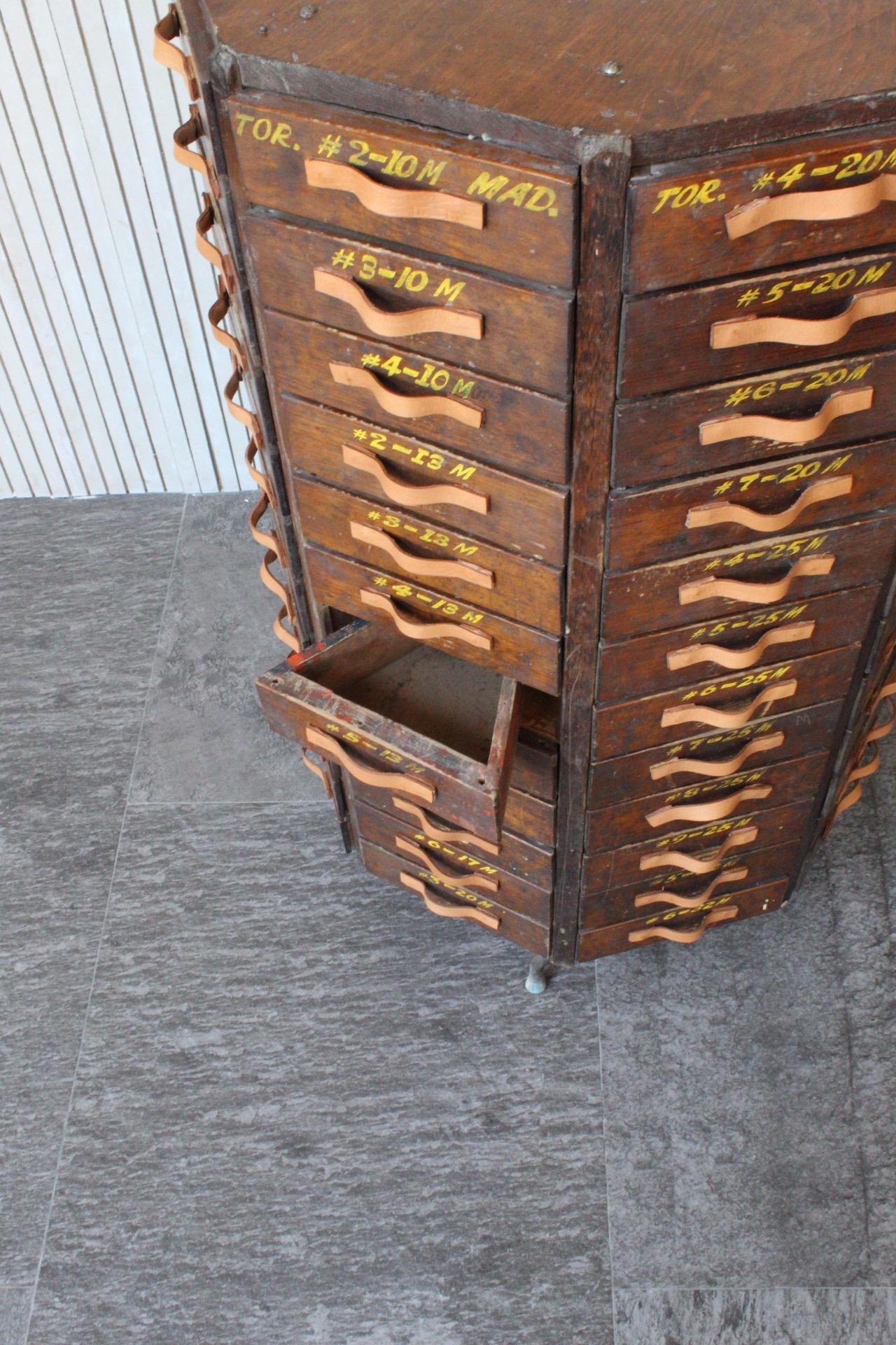 Mexican Octagonal Swivel Hardware Cabinet 96 Drawers