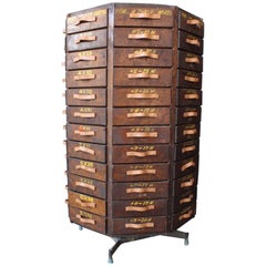 Octagonal Swivel Hardware Cabinet 96 Drawers