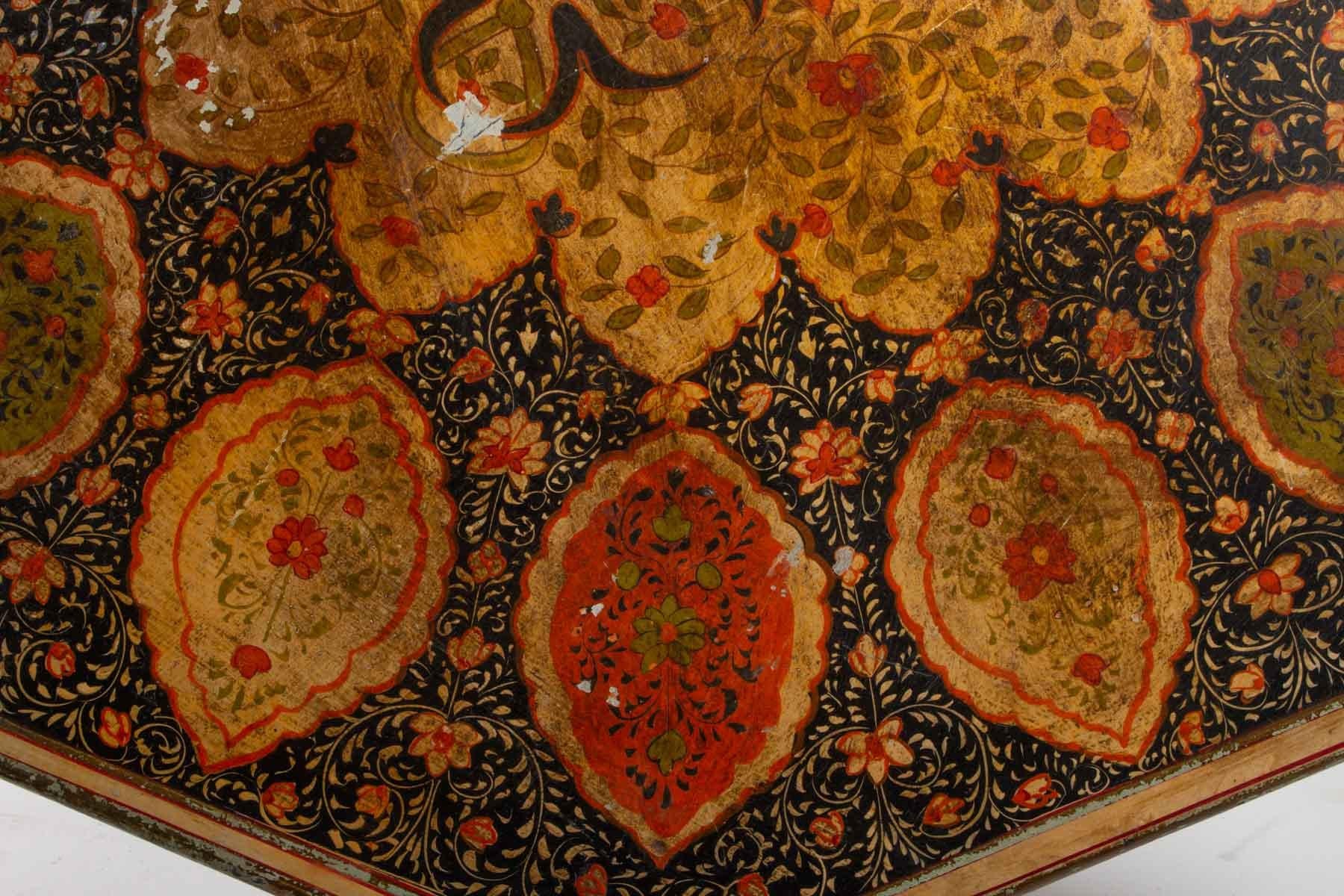 Octagonal Table in Polychrome Wood, North India, 1900 4