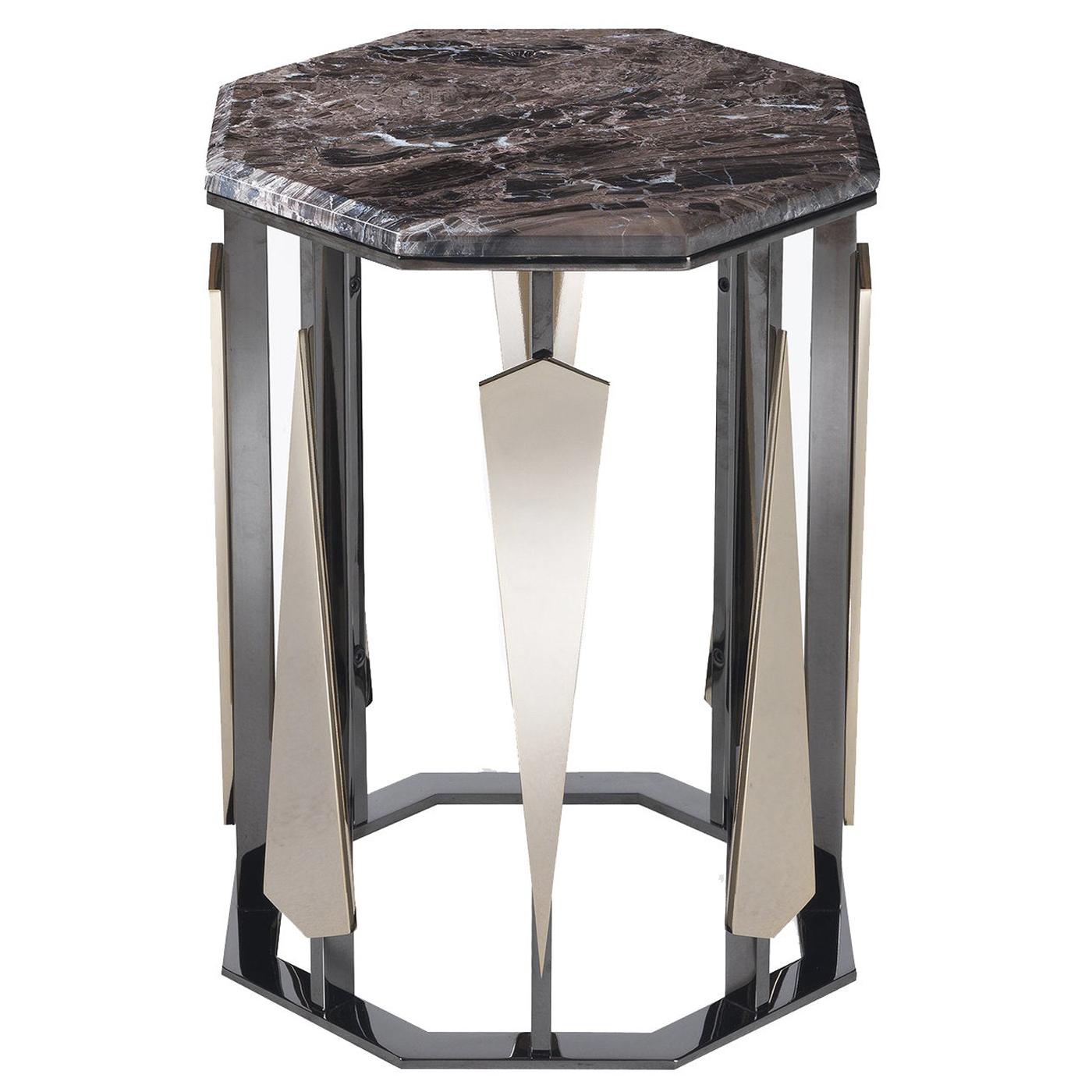 Octagonal Tall Side Table For Sale
