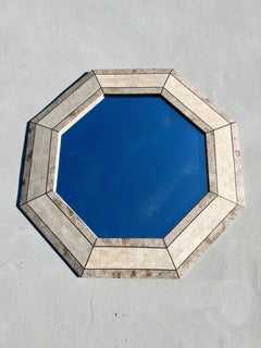 Octagonal Tessellated Mactan Stone Fossil Mirror, Attributed to Maitland Smith
