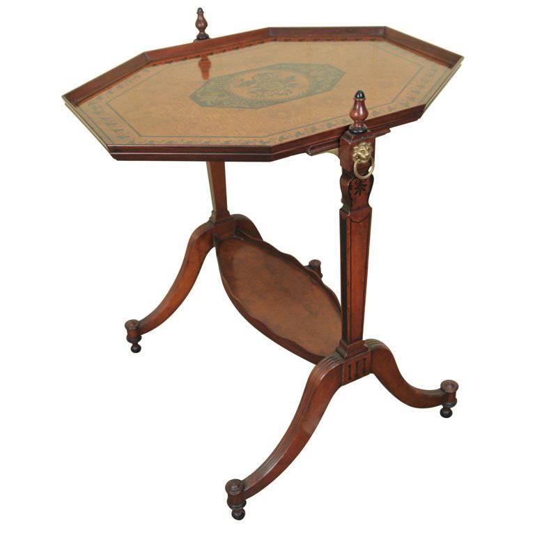 Octagonal TiltTop Tray Table For Sale at 1stDibs