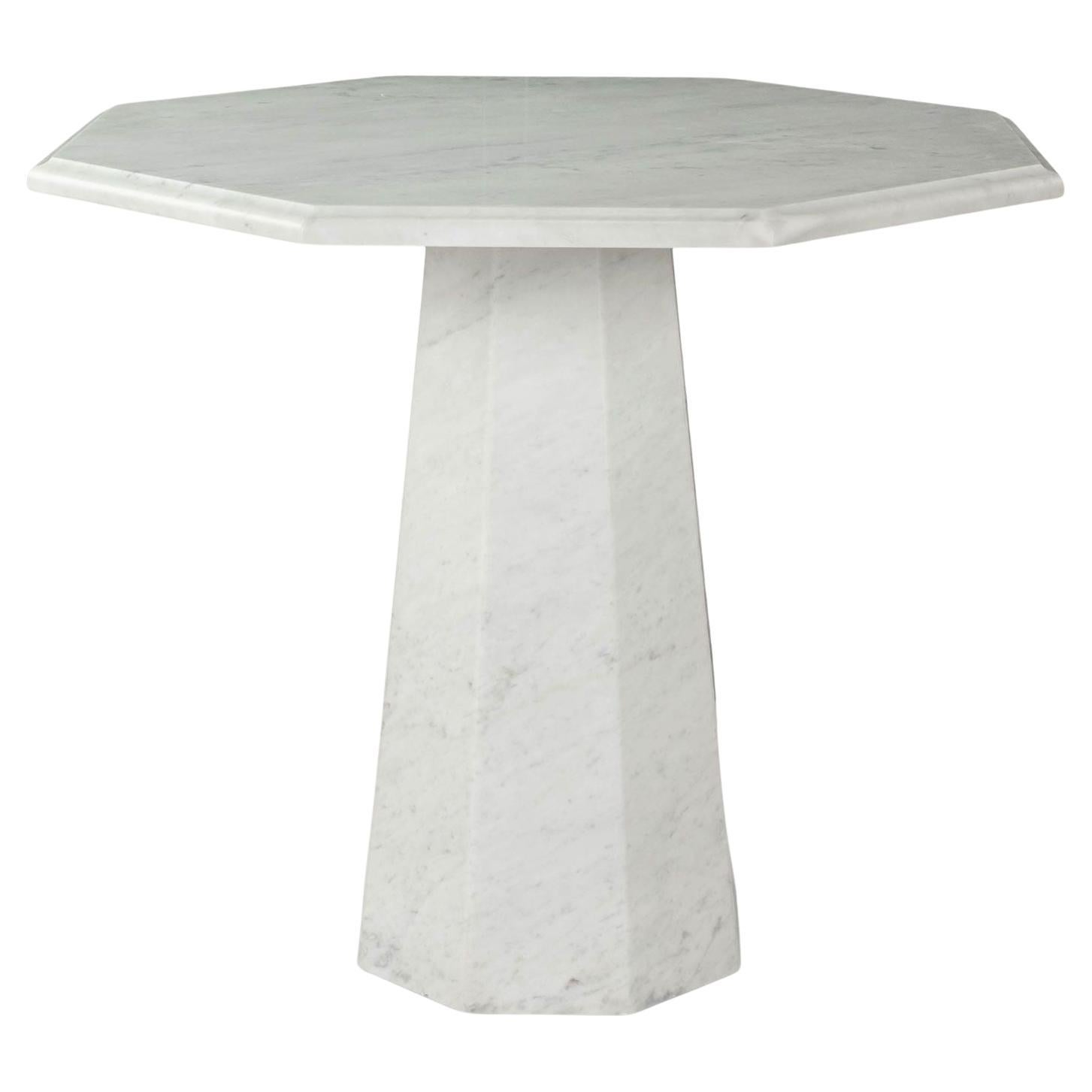 Octagonal Top Dining Table in Carrara Marble