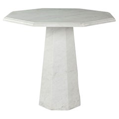 Tavolo da pranzo con piano ottagonale in marmo di Carrara