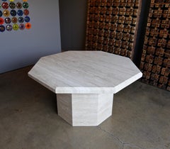 Octagonal Travertine Centre Table, circa 1980