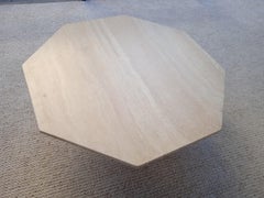 Octagonal Travertine Coffee Table, 1970s
