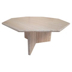 Octagonal Travertine Coffee Table, 1970s