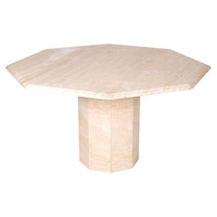 Retro Octagonal travertine dining table.