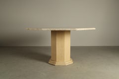 Octagonal travertine dining table, Italy 1970s