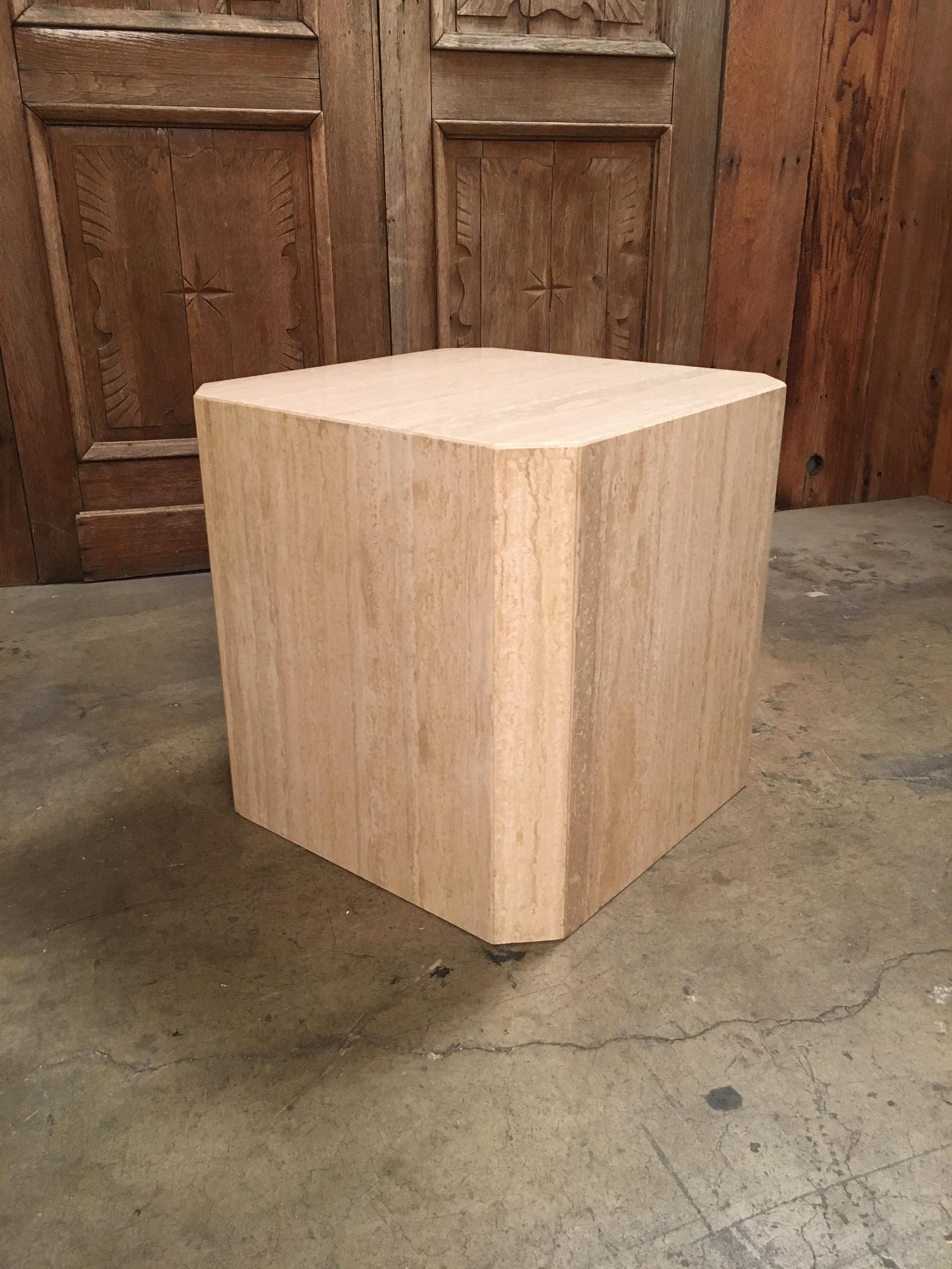 Post-Modern Octagonal Travertine Table