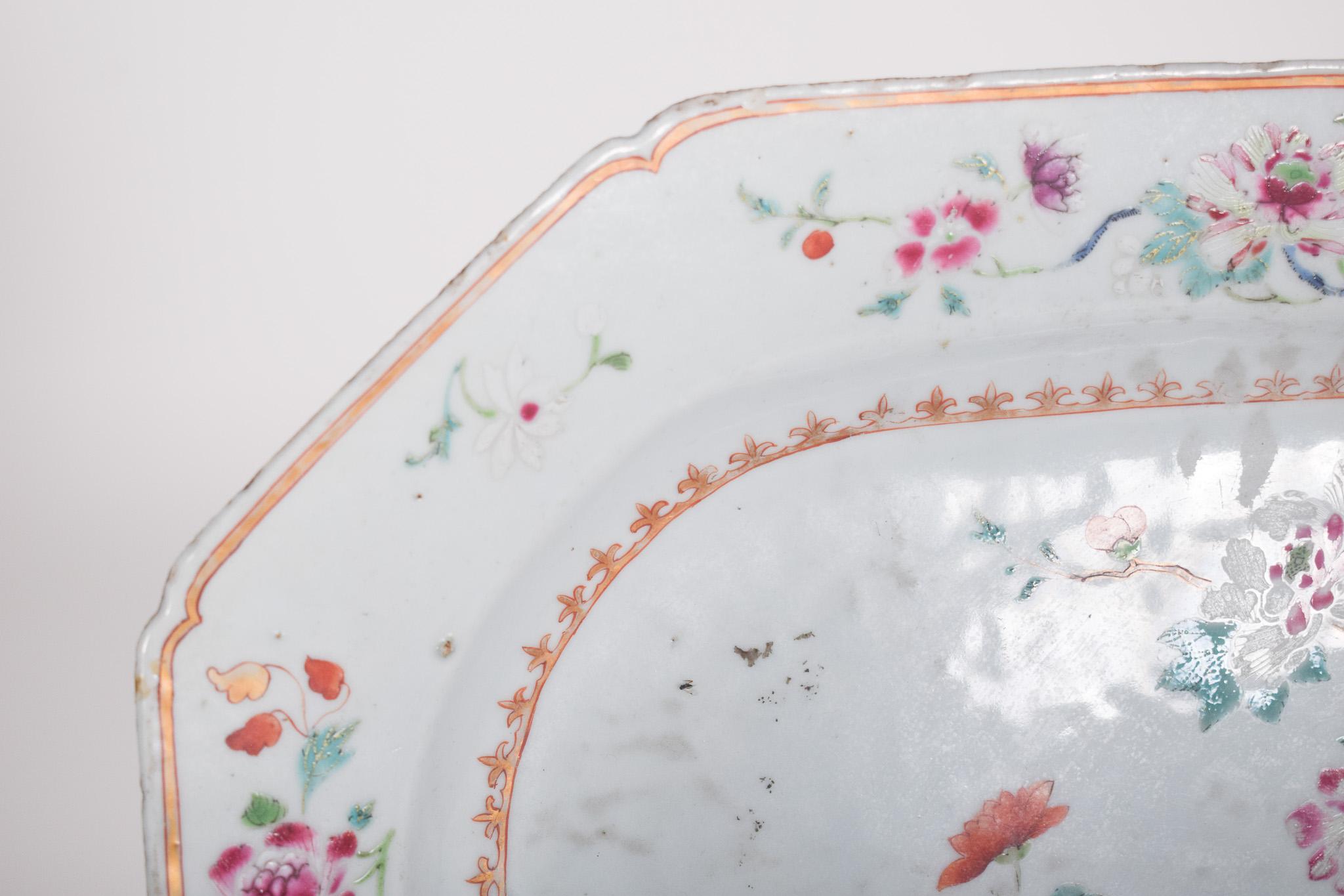 Bandeja octogonal de porcelana china para exportación Chino en venta