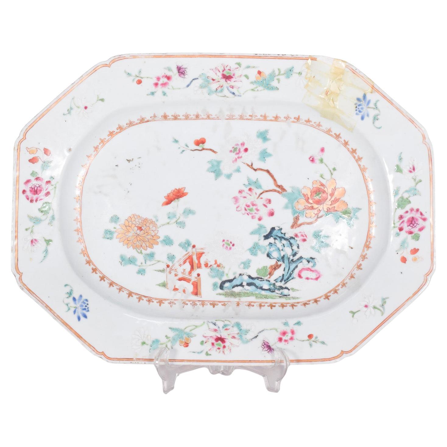 Octagonal Tray in Chinese Porcelain for Export