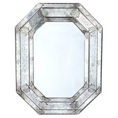 Octagonal Venetian Mirror with Smokey Glass Frame