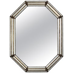 Octagonal Venetian Style Mirror with Brass Details