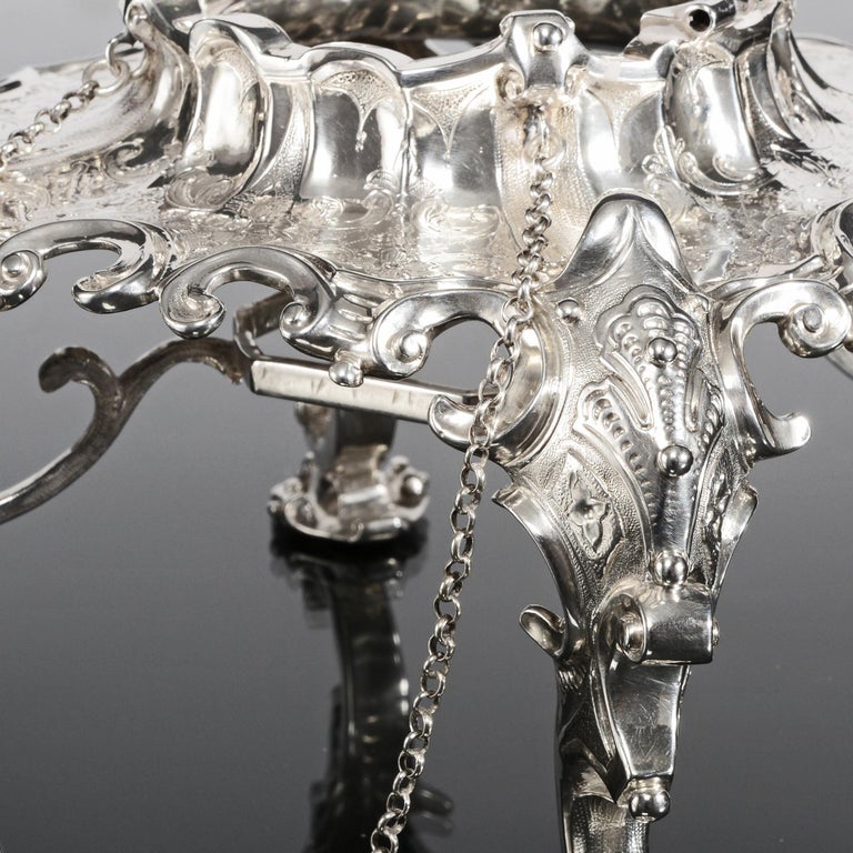 Octagonal Victorian Silver Kettle and Stand, 1844 For Sale at 1stDibs