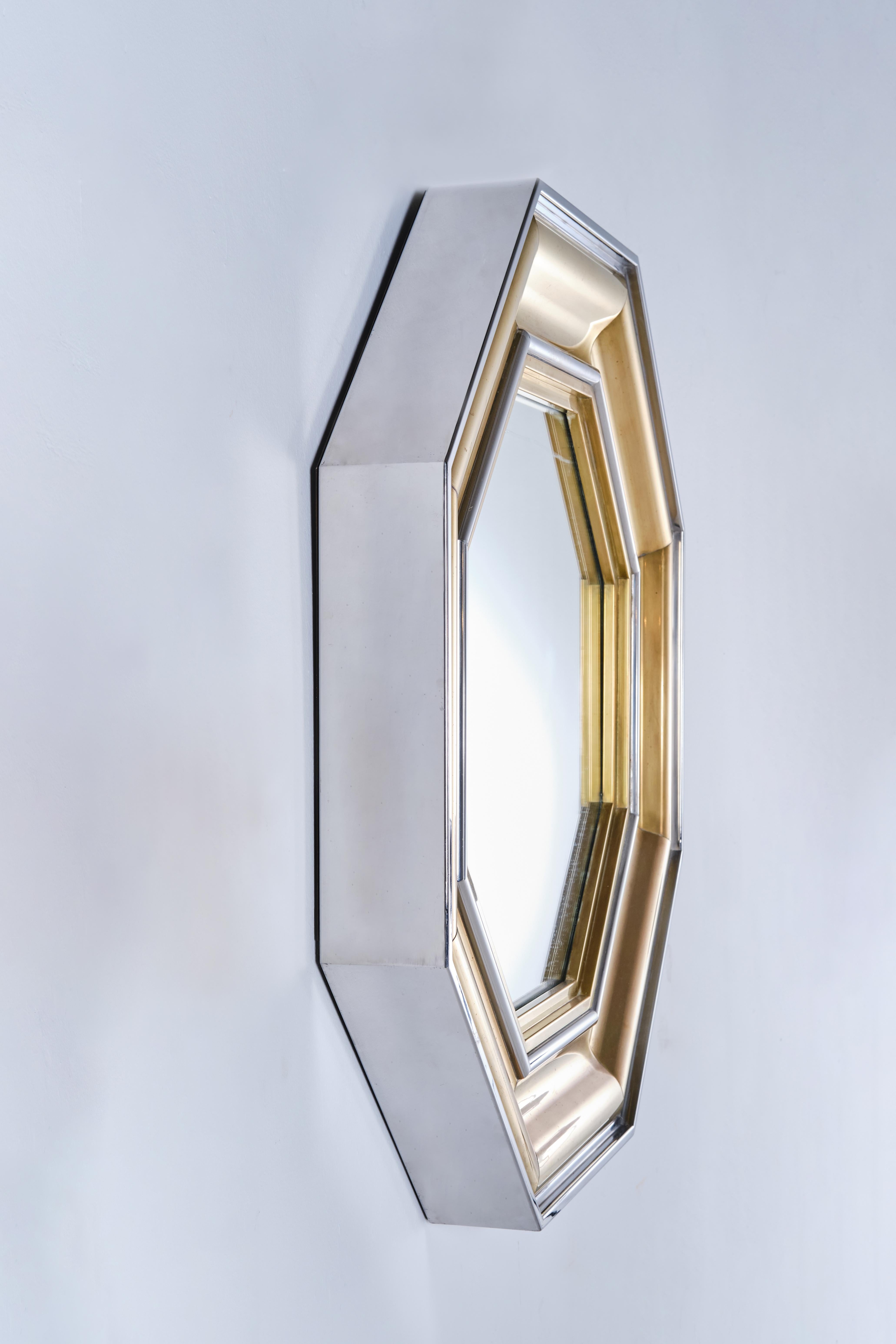 Late 20th Century Octagonal Wall Mirror by Sandro Petti for Maison Jansen, 1970s
