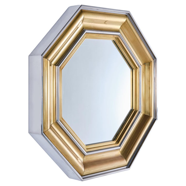 Sandro Petti for Maison Jansen Octagonal Wall Mirror, 1970s, offered by Aria d'Italia