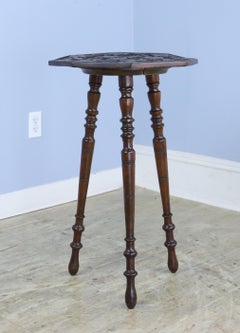 Octagonal Walnut Arts & Crafts Cricket Table