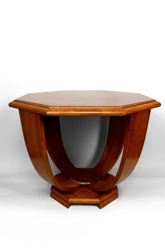 Octagonal Walnut Side Table / Gueridon – Modernist Art Deco, France, Circa 1925