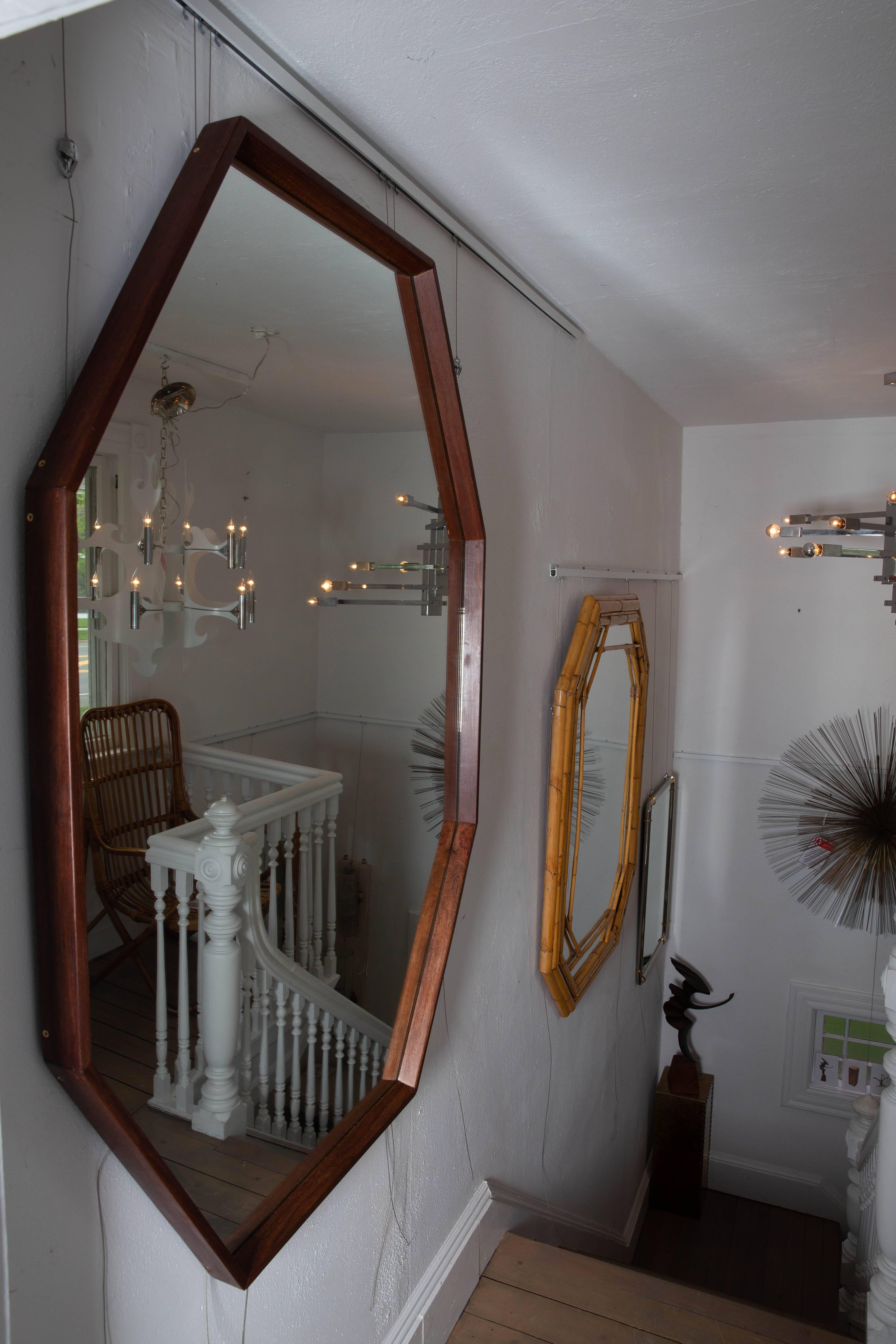 Octagonal Walnut Surround Mirror 2