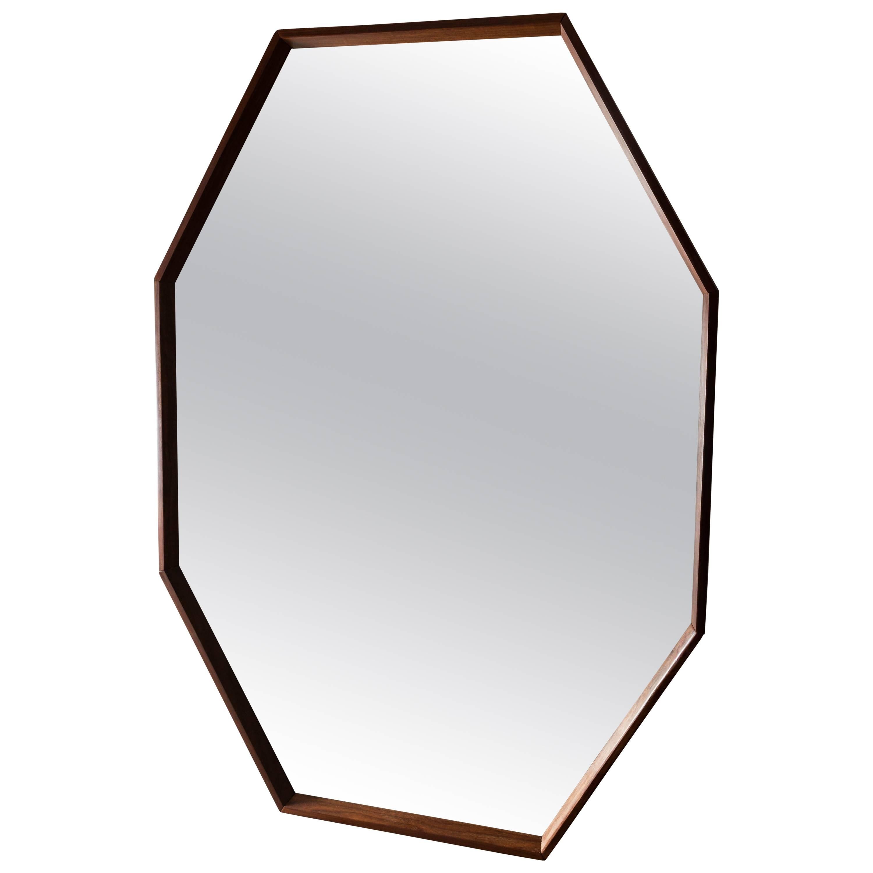 Octagonal Walnut Surround Mirror