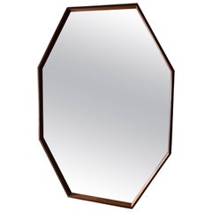 Octagonal Walnut Surround Mirror