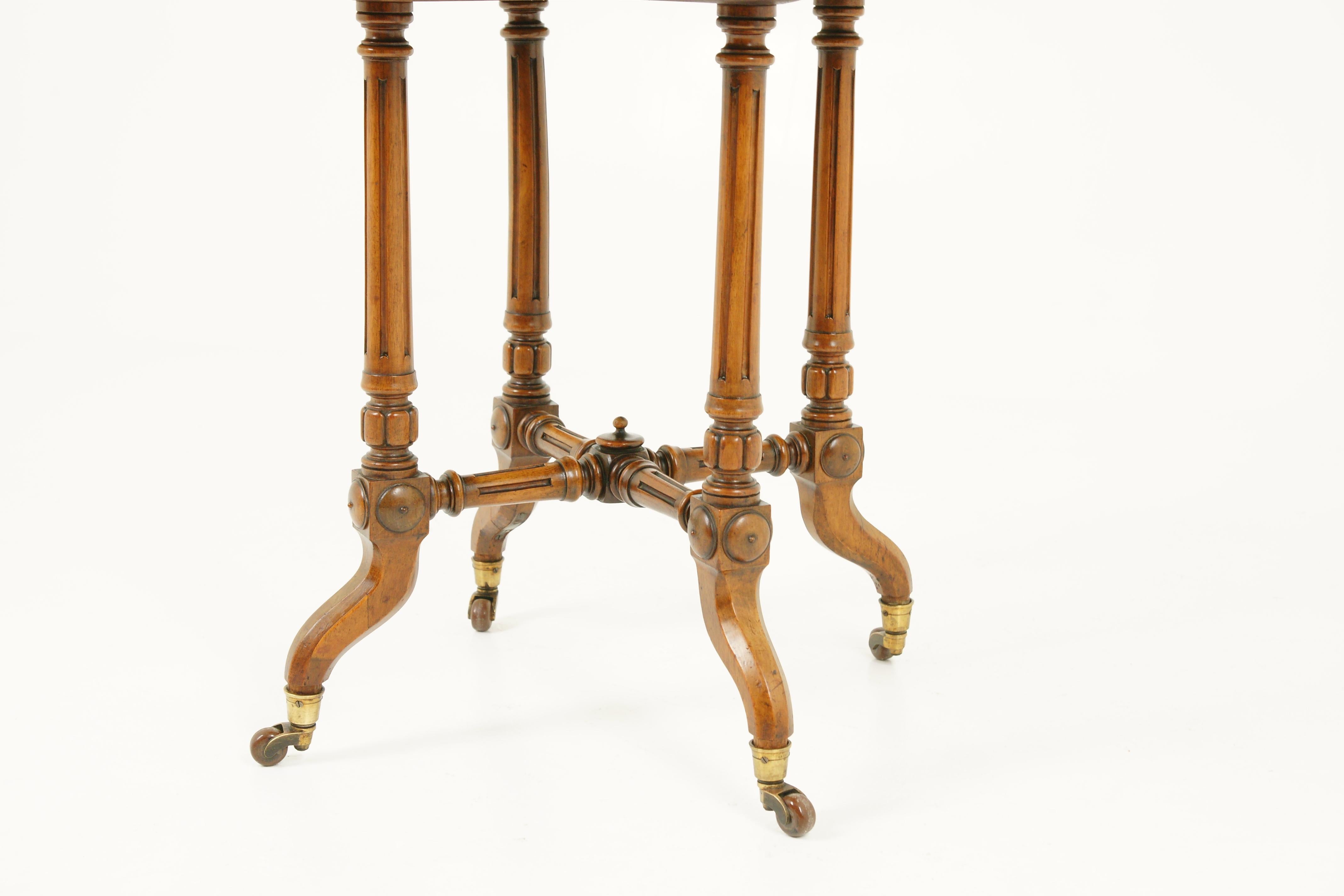 Scottish Antique Octagonal Table, Burr Walnut Table, Victorian, Scotland 1880, B1782