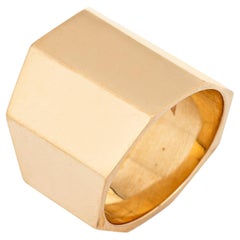 Octagonal Wide Band Ring 11.2 Grams 14k Gold Vintage 80s Estate Jewelry