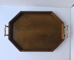 Wood and Brass Serving Tray