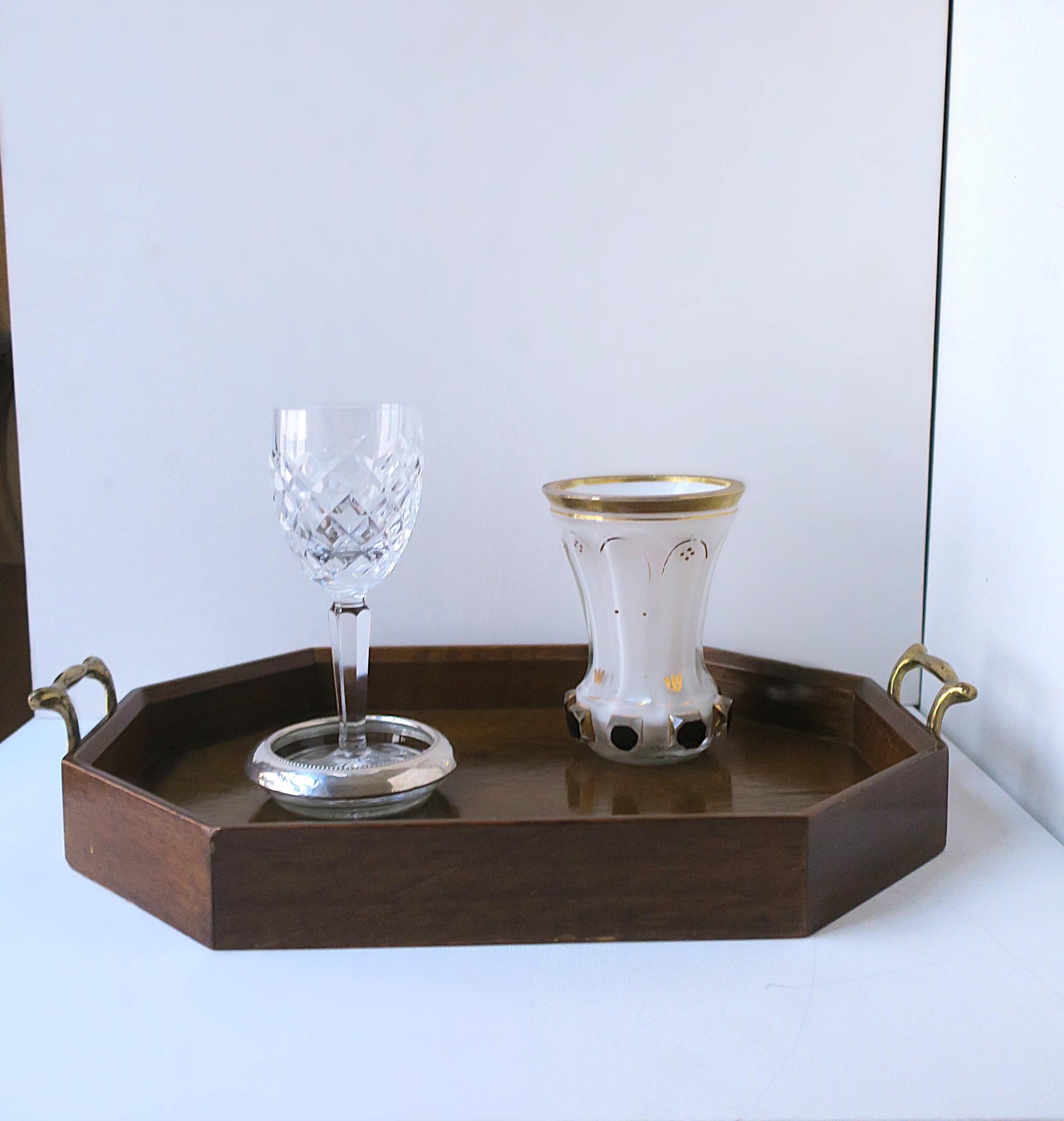 XX secolo Vassoio da portata in Wood e ottone in vendita