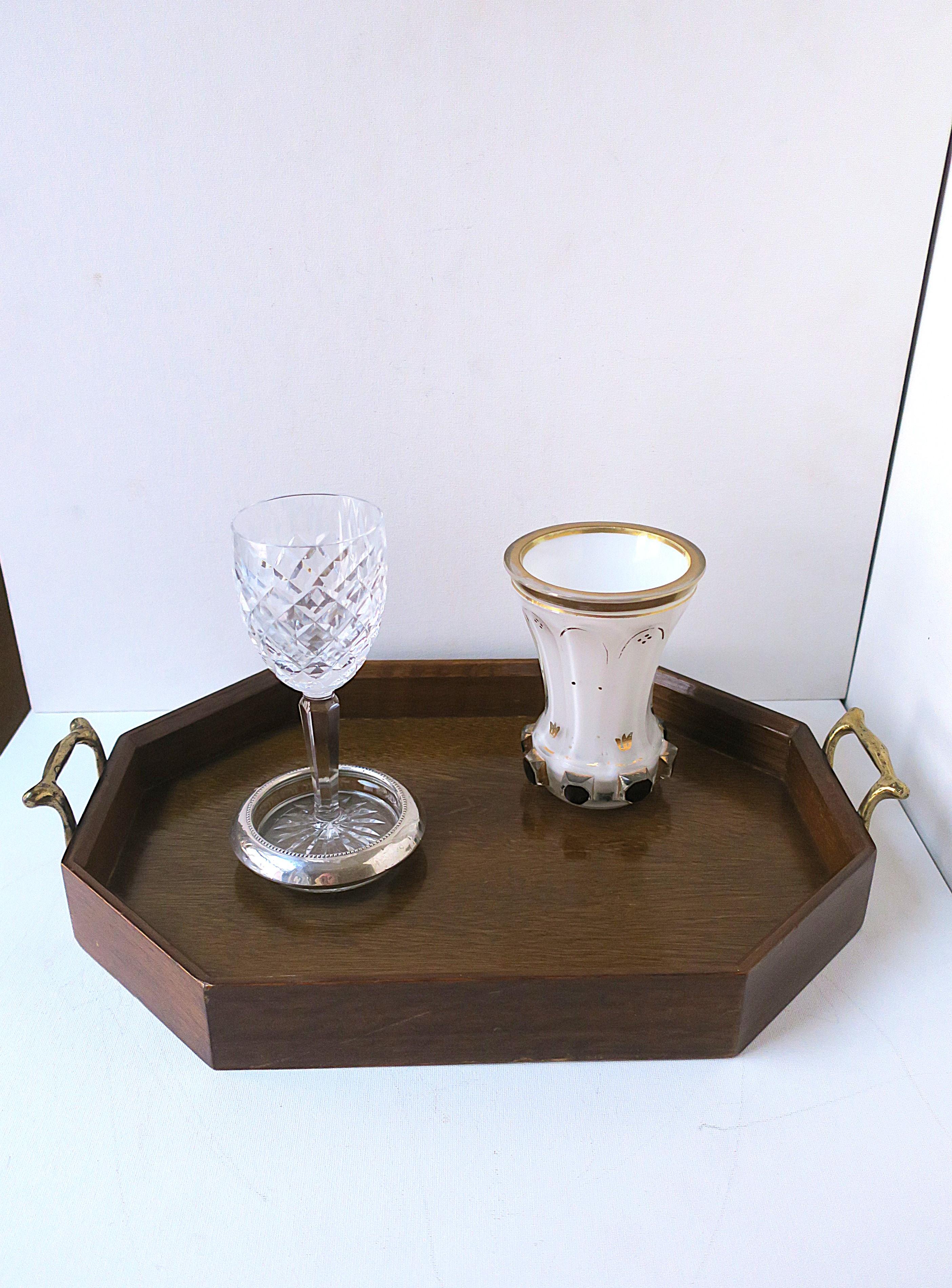 Vassoio da portata in Wood e ottone in vendita 2