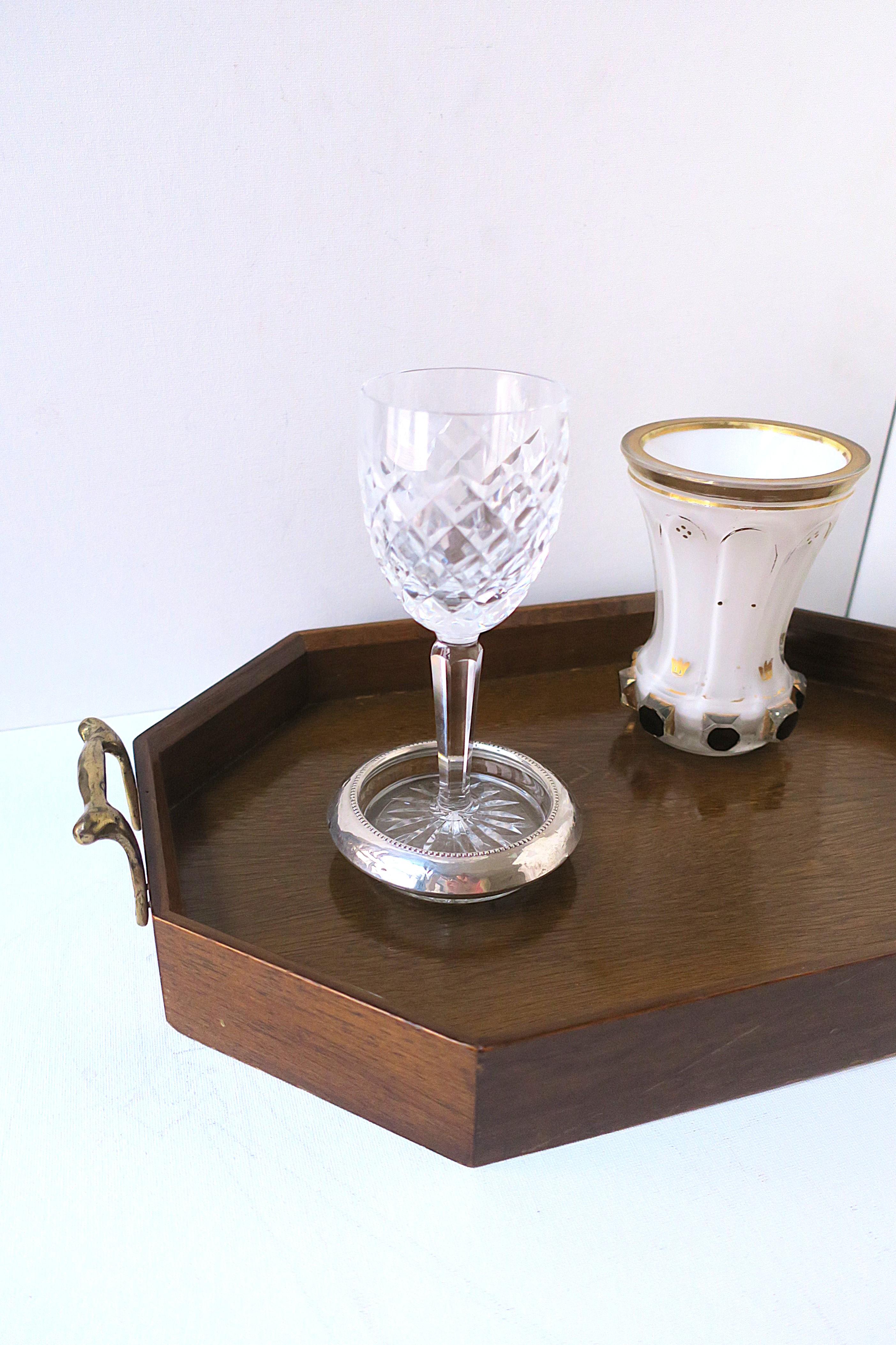 Vassoio da portata in Wood e ottone in vendita 4
