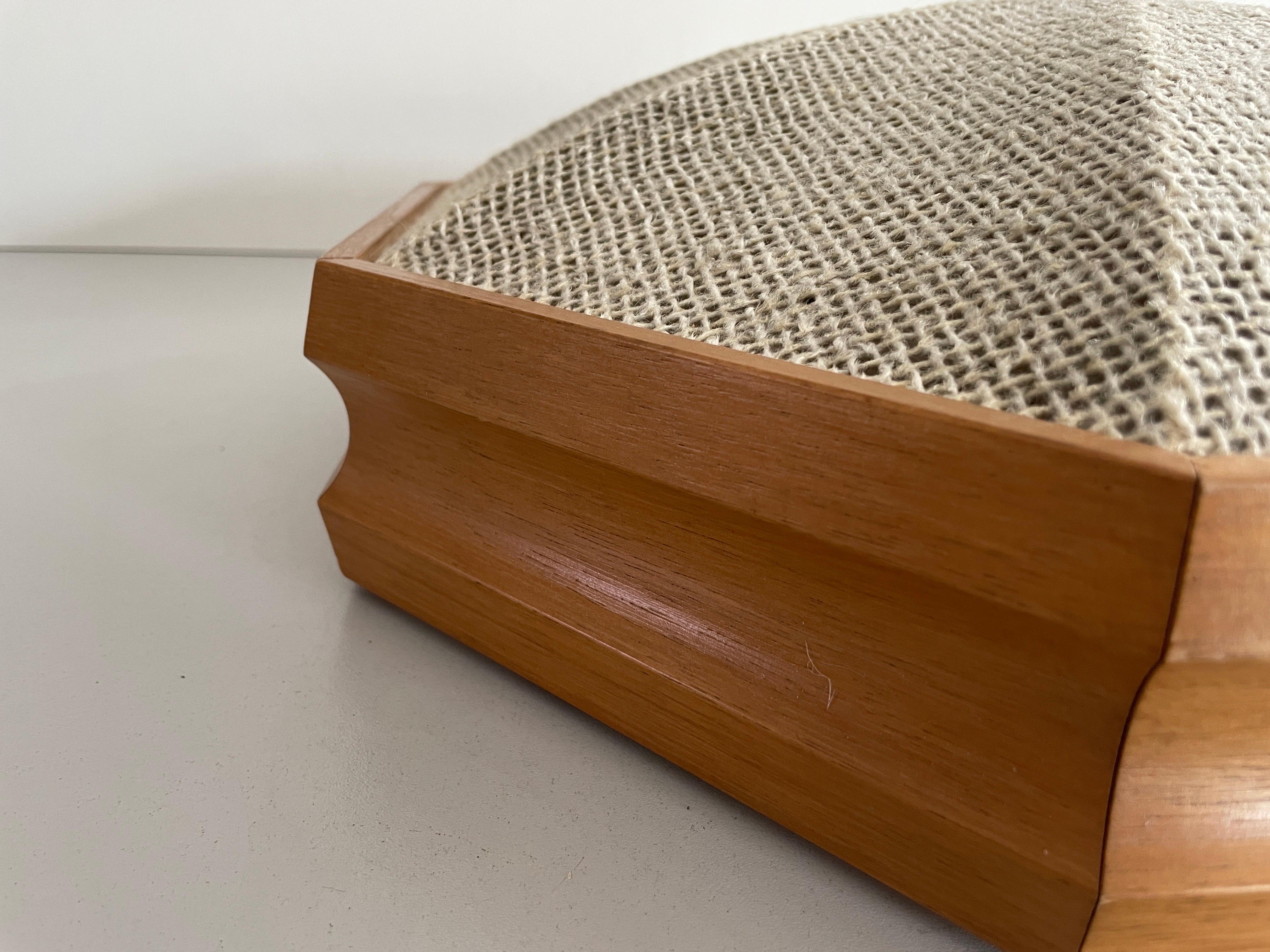 Lámpara octogonal de empotrar con cuerpo de madera y tela, años 60, Alemania en venta 2