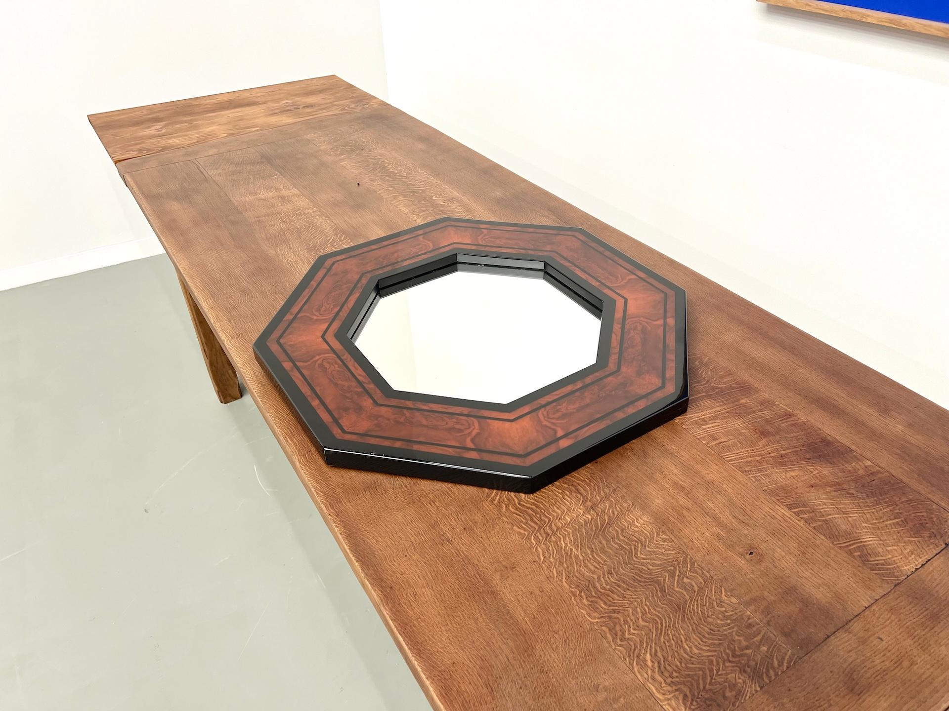 Mid-Century Modern Miroir octogonal de Jean-Claude Mahey, France 1970 en vente