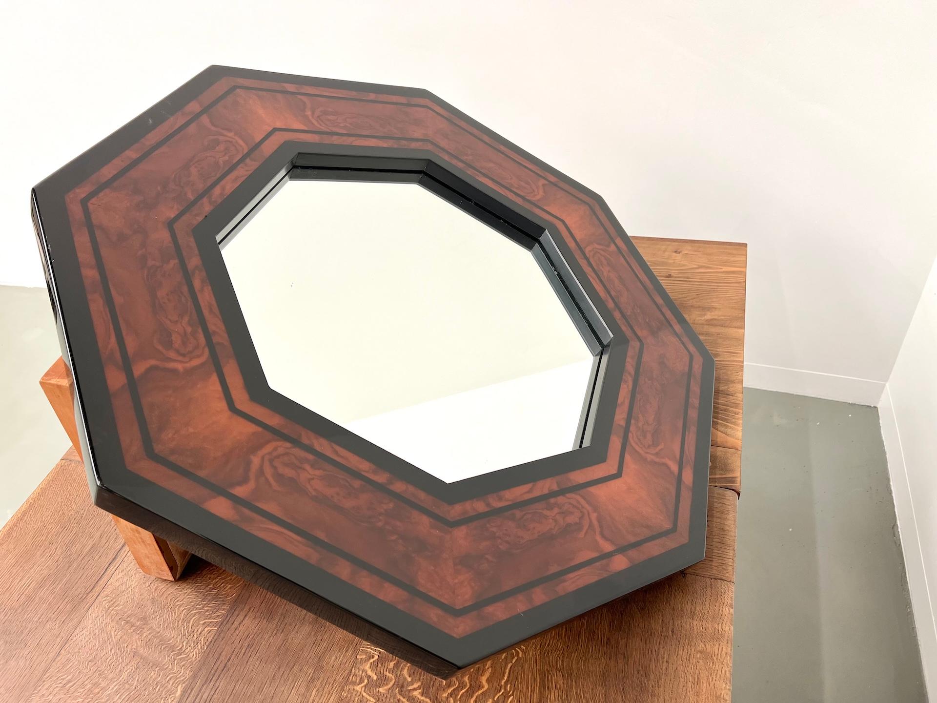 Miroir octogonal de Jean-Claude Mahey, France 1970 en vente 1