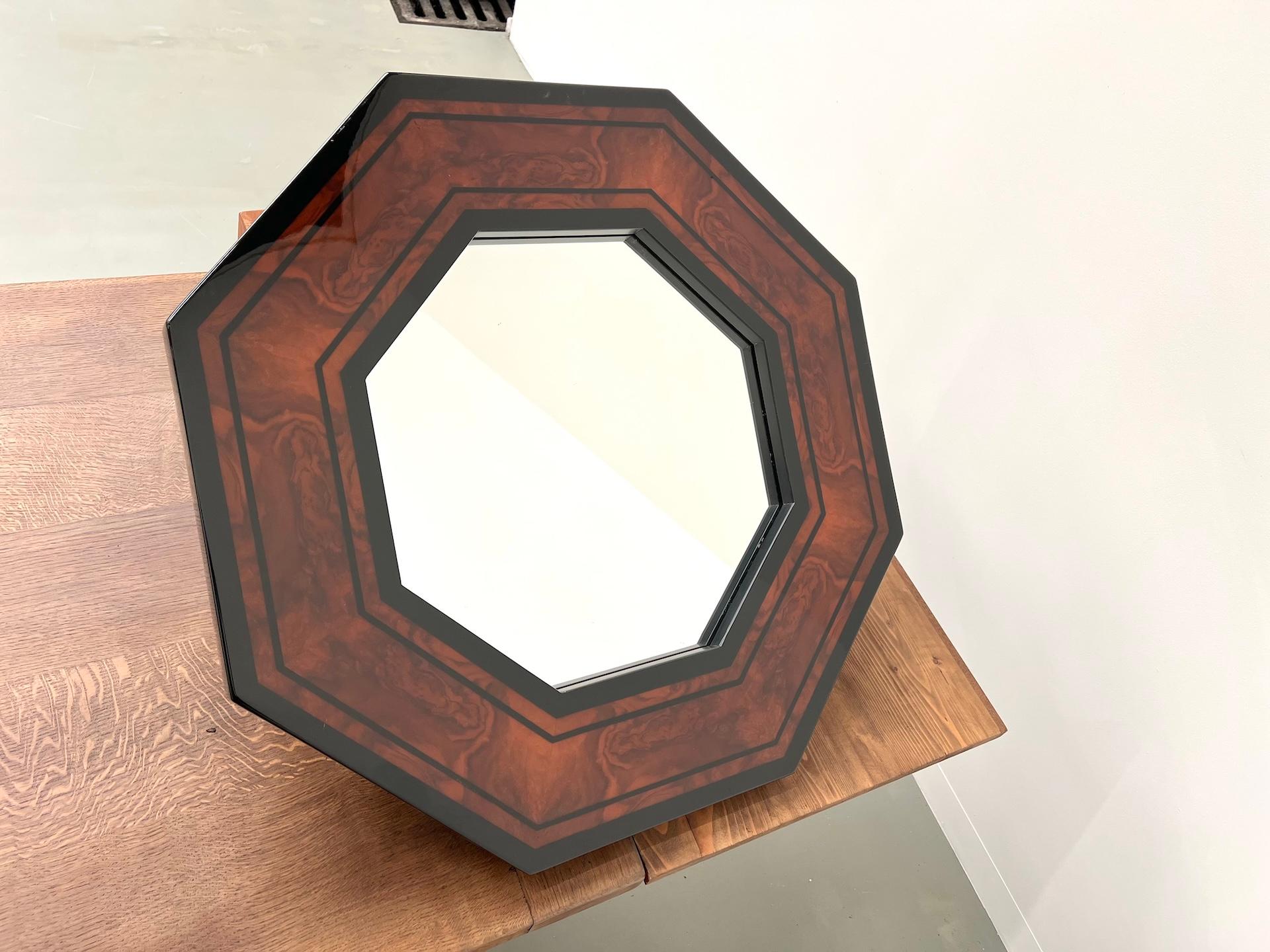 Miroir octogonal de Jean-Claude Mahey, France 1970 en vente 2