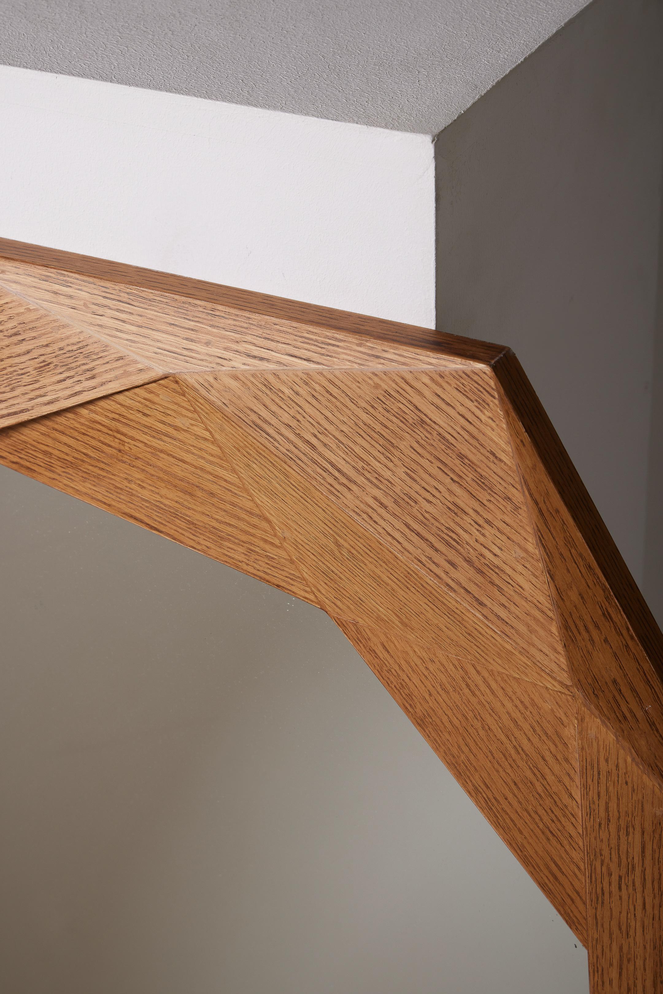 XXIe siècle et contemporain Miroir octogonal en bois
