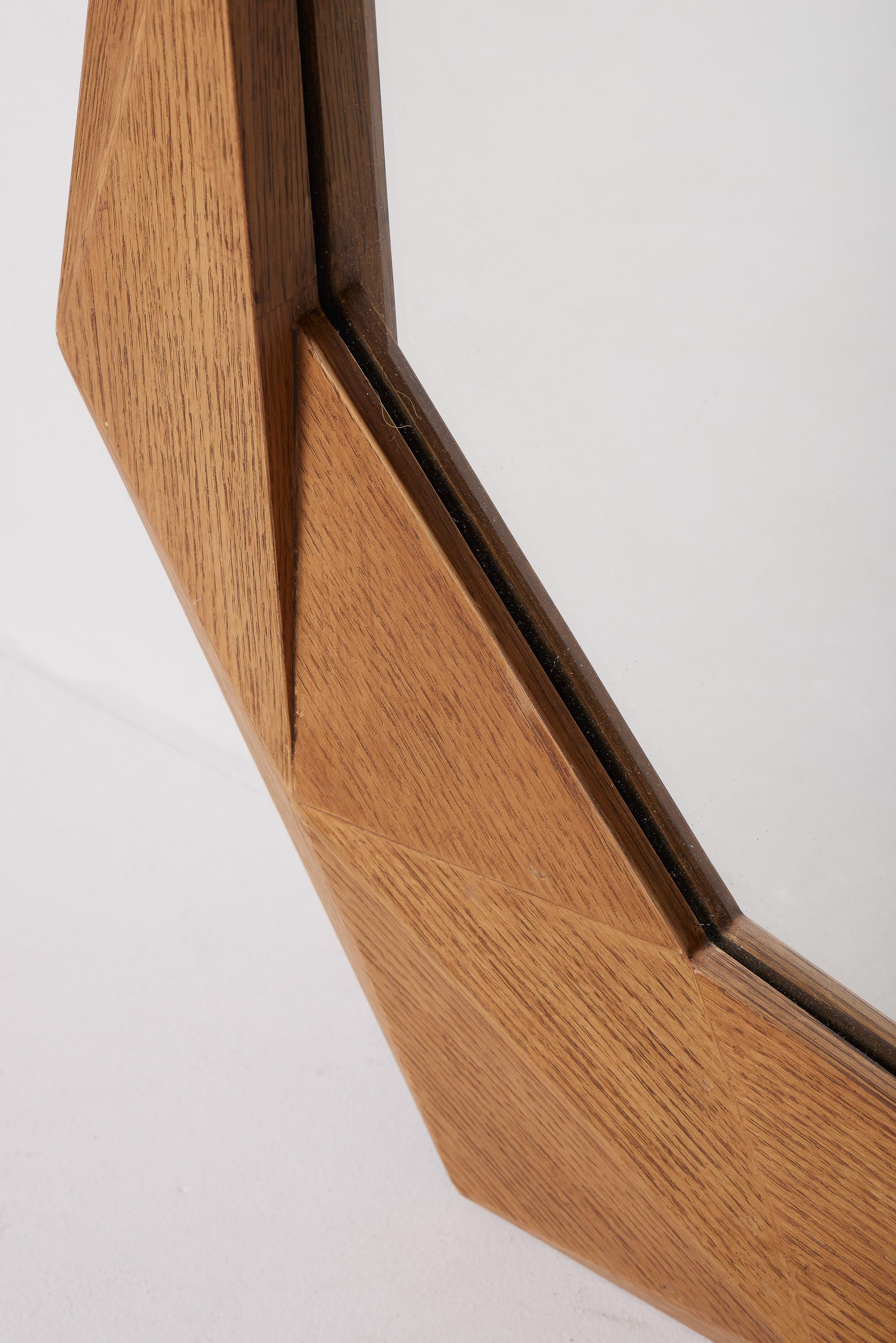 Miroir octogonal en bois 1