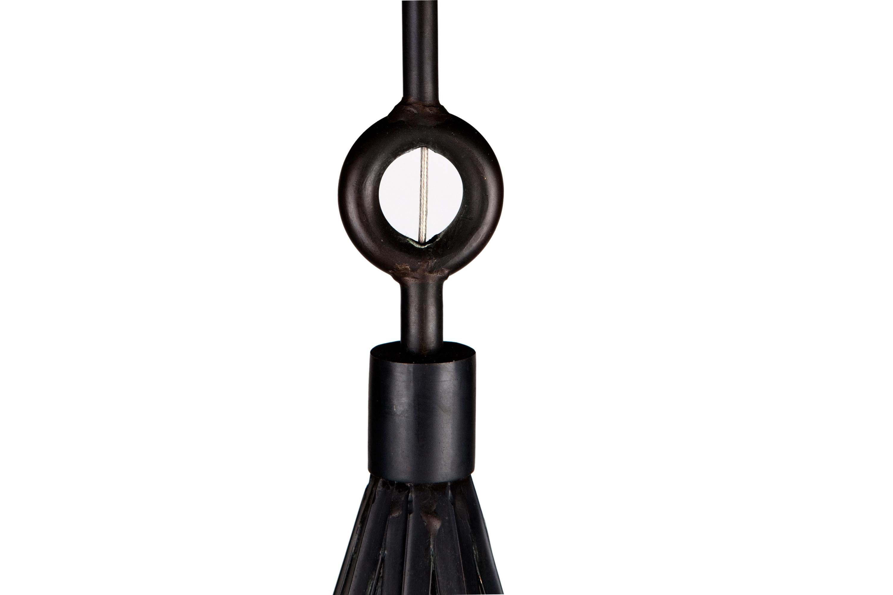 Blackened Octapyramid Lantern Pendant Created by Atelier Boucquet For Sale