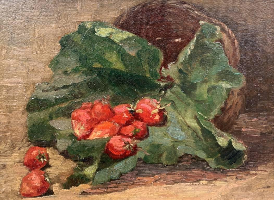 Octave Cartel (Belgian, 1884 - 1944) - Still life of strawberries.

27 x 37 cm without frame, 41 x 50 cm with frame.

Antique oil painting on cardboard, in a wooden frame and gilded stucco.

- Work signed lower right: “O. Cartel”.

Condition report: