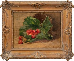 Antique Octave Cartel(Belgian painter) - 20th century Still life painting - Strawberries