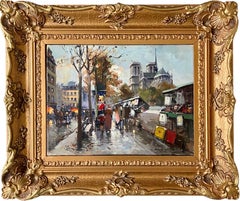 19th century style French impressionist cityscape of Paris - Galien Laloue