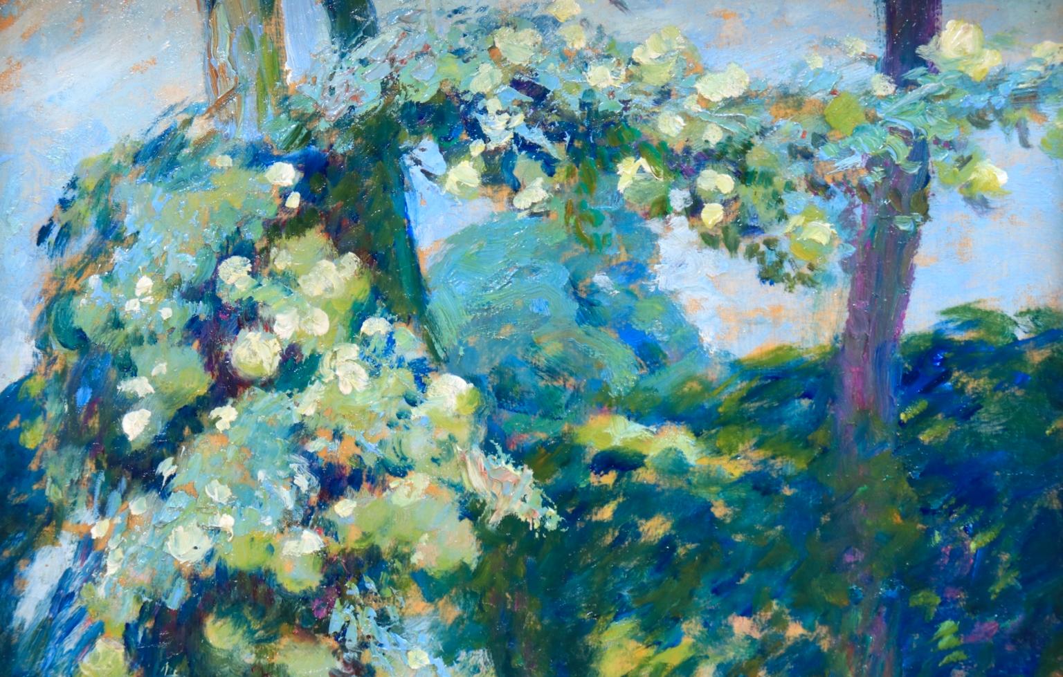 Arbres en fleurs - Post Impressionist Oil, Trees in Landscape by EODV Guillonnet - Post-Impressionist Painting by Octave Guillonnet