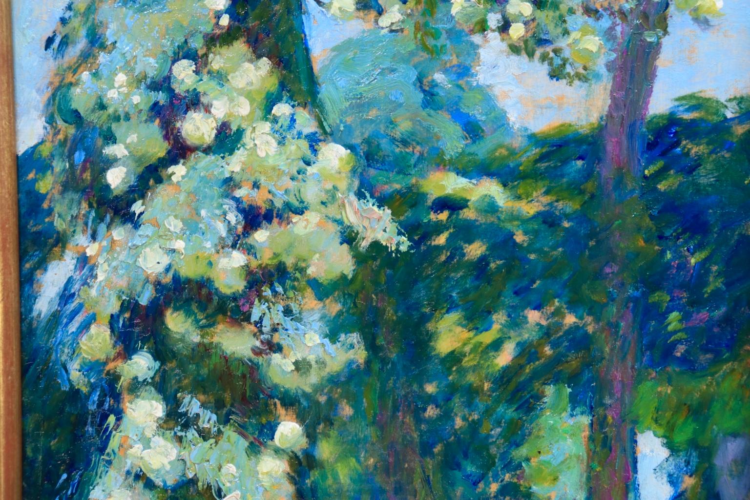 Arbres en fleurs - Post Impressionist Oil, Trees in Landscape by EODV Guillonnet 4