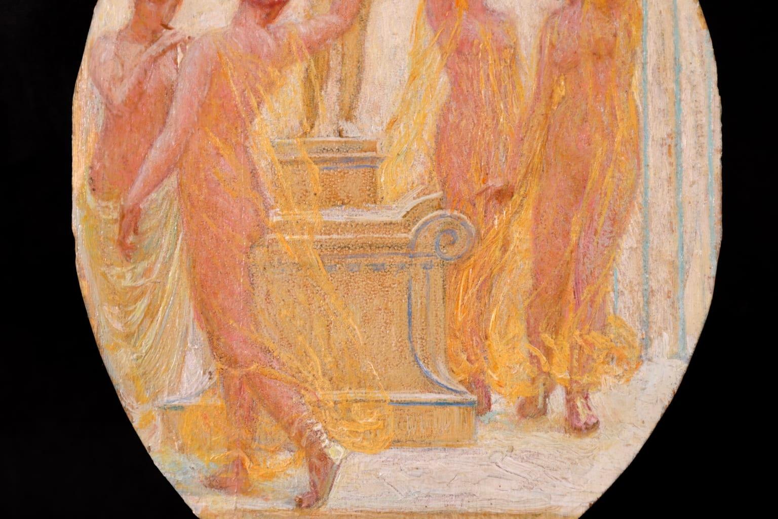 Dancing Nymphs - Post Impressionist Oil, Figures Dancing by Octave Guillonnet 6