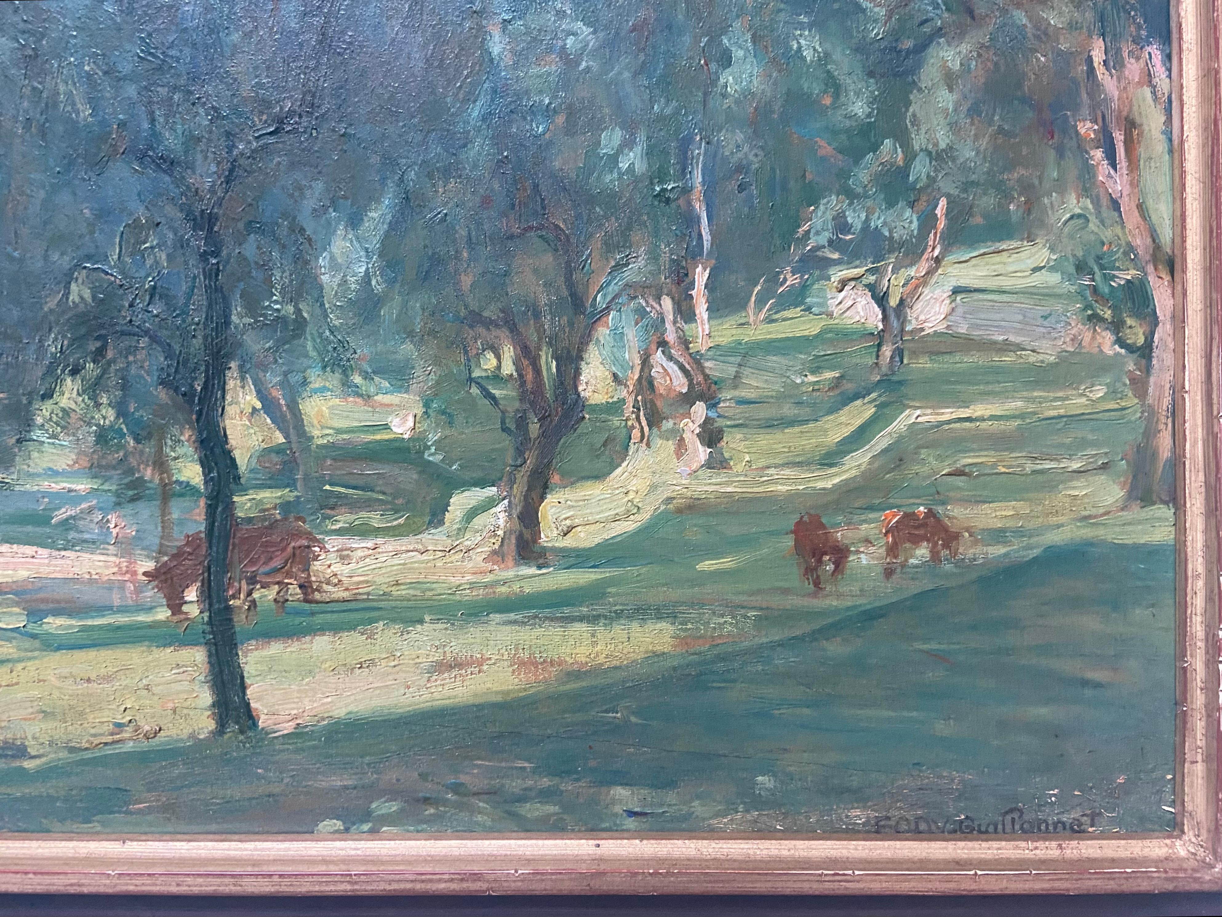 Octave Denis Victor Guillonnet (1872 - 1967) Les Oliviers, oil on panel signed For Sale 8