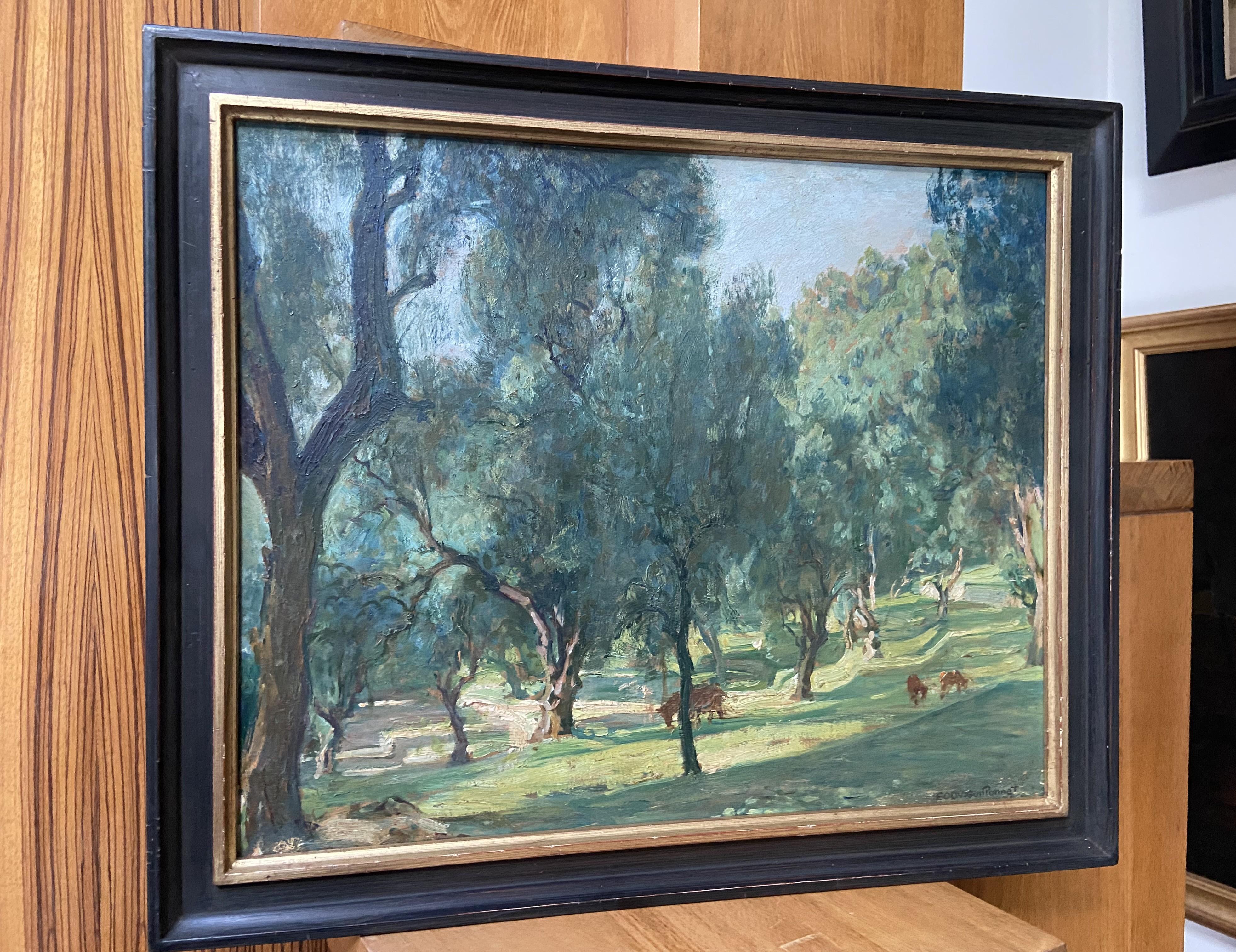 Octave Denis Victor Guillonnet (1872 - 1967) Les Oliviers, oil on panel signed For Sale 1