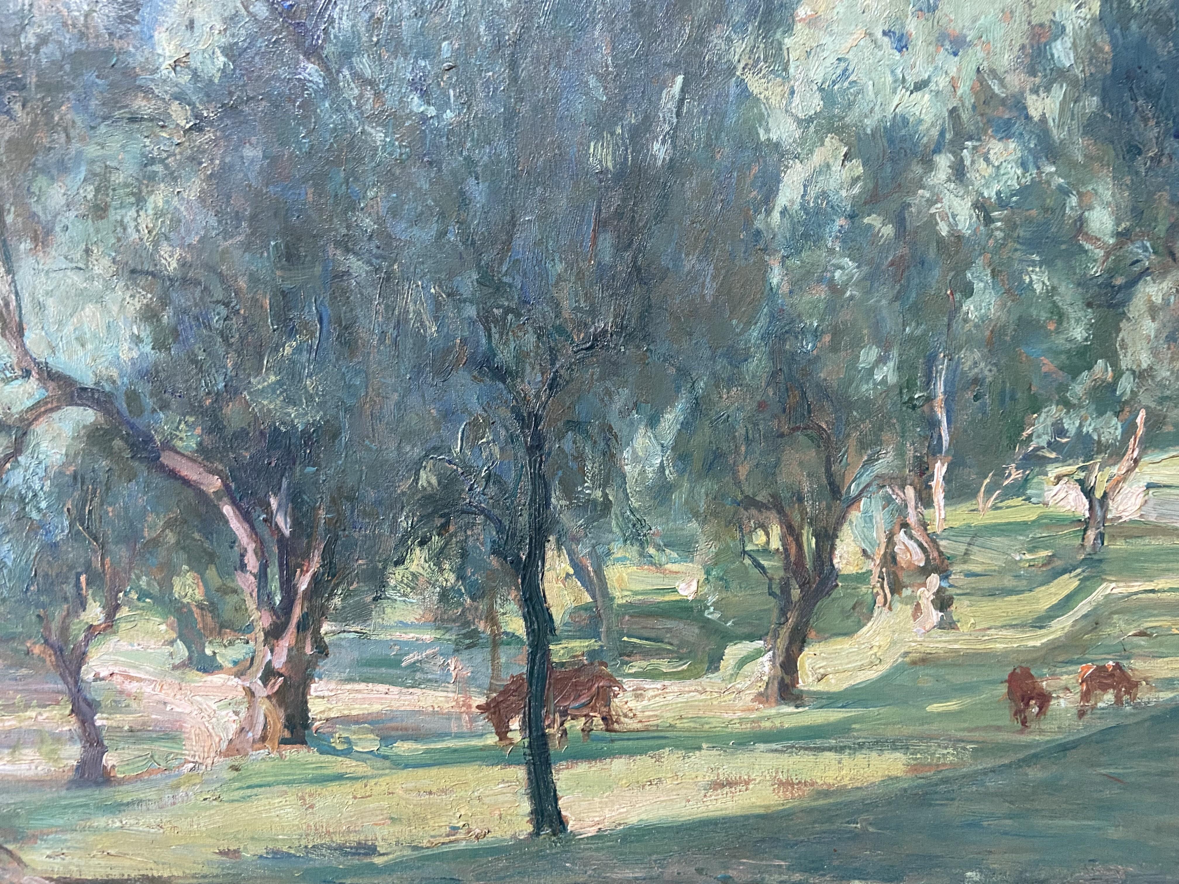 Octave Denis Victor Guillonnet (1872 - 1967) Les Oliviers, oil on panel signed For Sale 4