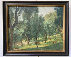 Octave Denis Victor Guillonnet (1872 - 1967) Les Oliviers, oil on panel signed