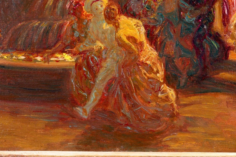 The Ball - Post Impressionist Oil, Figures in Interior by Octave Guillonnet  9